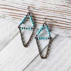 Artisan Jewelry Collection - Tana Turquoise and Chain Earrings